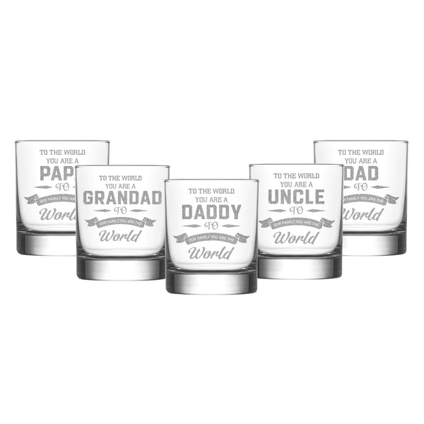 Personalised 10oz Whisky Glass For Father With Nice Engraved Design For Fathers Day Or Birthday Gift