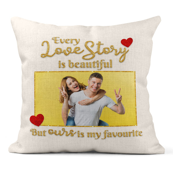 Personalised Cushion For Lovely Couple With Custom Image For Valentines Gift