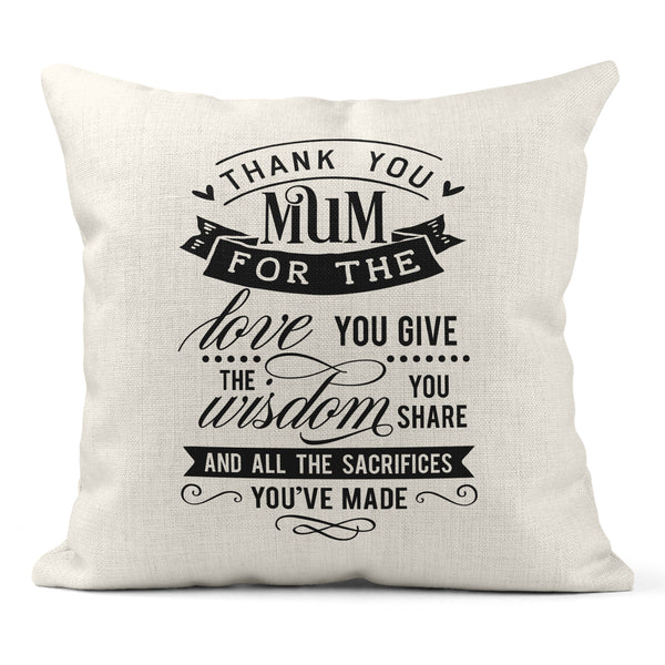 Mothers Day Pillow For With Thank You Mum Design For Mum Mummy Auntie Nanny