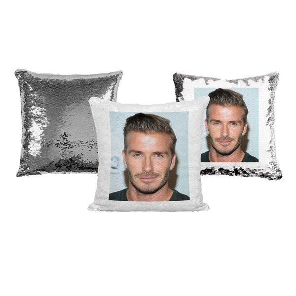 David Beckham Celebrity Sequin Pillow Gift For Football Fans (With Insert Stuffing)