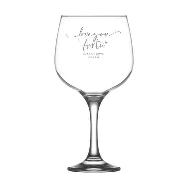 Gin Glass For Mothers Day Gift With Nice Engraved Design For Mum Auntie Grandma