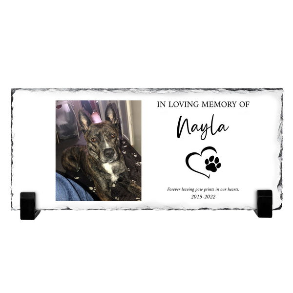 Pet Memorial Personalised Rock Slate With Grave Marker Memorial Custom Photo And Name