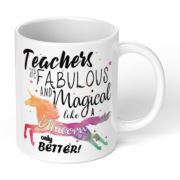 Personalised Mug Gift For Teacher With Custom Teacher And Student Name With Unicorn Design