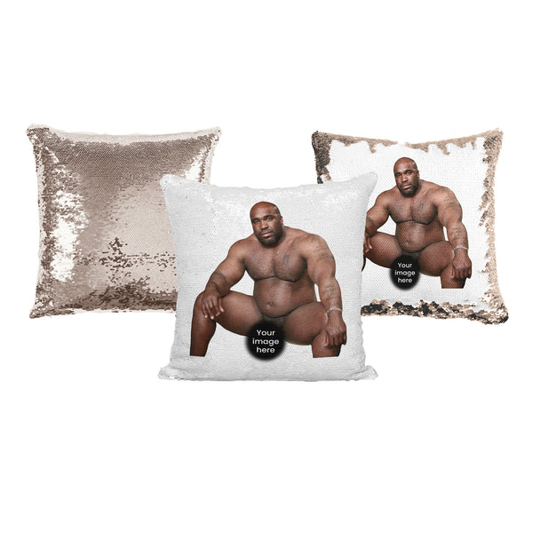 Personalised Barry Wood Sequin Pillow With Custom Image For Adult Funny Prank Christmas Gift