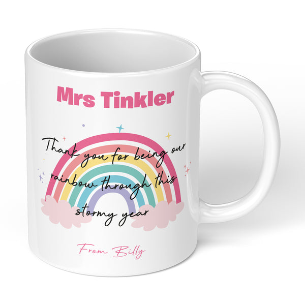 Personalised Mug for Teacher With Nice Appreciation Design With Custom Teacher And Student Name