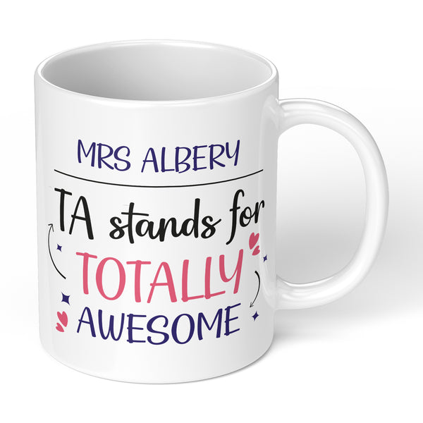 Personalised Mug For Awesome Teacher From Student Or Pupil With Awesome Teacher Design