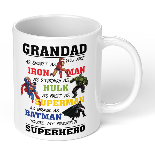 Mug For Grandad Grandpa With Superhero Design For Fathers Day Gift