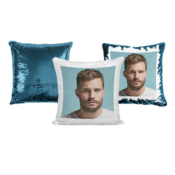 Jamie Dornan Celebrity Sequin Pillow Gift For Movie Lovers or Movie Fan (With Insert Stuffing)