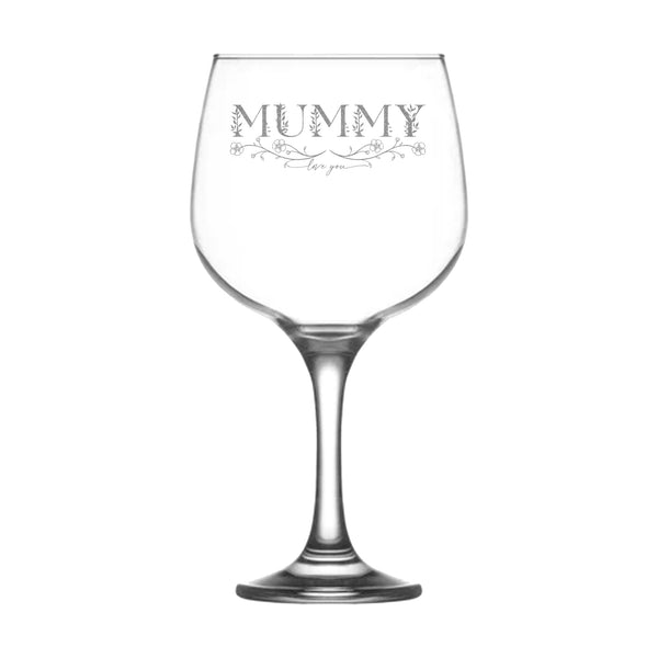 Gin Glass For Mum Auntie Grandma With Nice Engraved Design For Mothers Day Gift