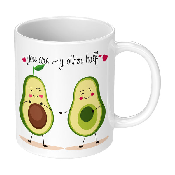 Coffee Mug With Funny Avocado Couple Design You Are My Other Half Perfect For Valentines GIft