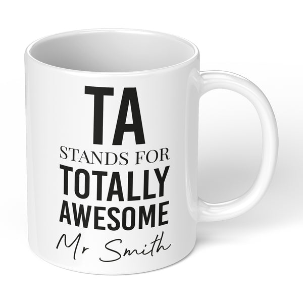 Personalised Thankyou Teacher Mug Gift With Totally Awesome Design From Student Or Pupil