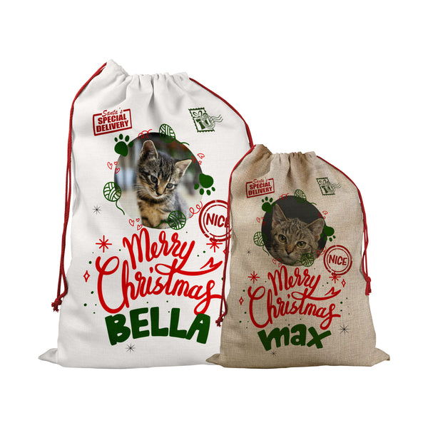 Personalised Santa Sack For Cats and Dogs for Christmas, Special Delivery Christmas Eve