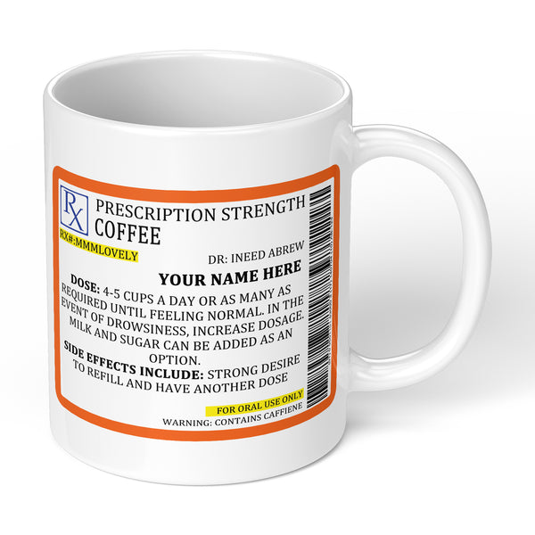 Personalised Prescription Mug For Funny Birthday Gift Or Novelty Present