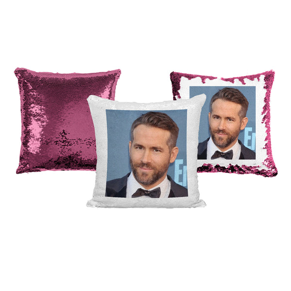 Ryan Reynolds Celebrity Sequin Pillow Gift For Movie Fans Or Movie Lovers (With Insert Stuffing)