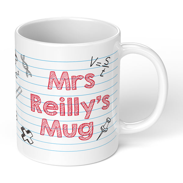 Personalised Coffee Mug For Teacher With Math Formula Design For Teachers Gift