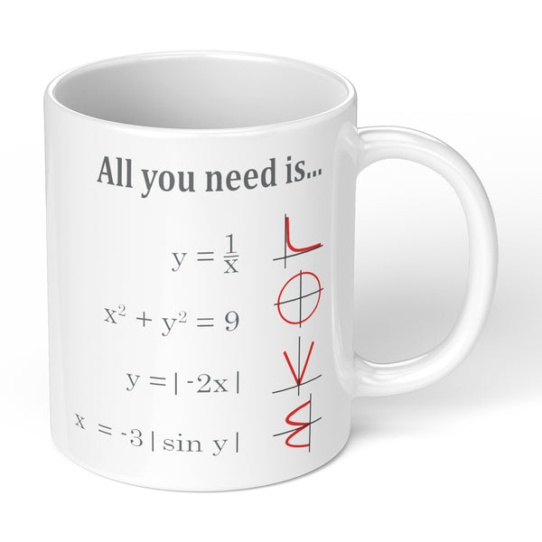 Coffee Mug For Teachers Day With Math Formula Design All You Need is Love