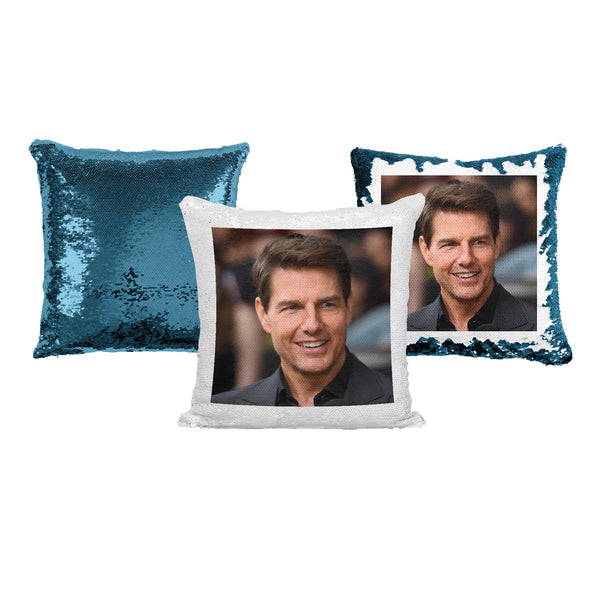 Tom Cruise Celebrity Sequin Pillow Gift For Movie Lovers Or Movie Fans(With Insert Stuffing)