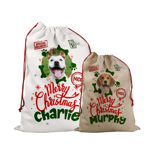 Personalised Santa Sack For Dogs and Cats for Christmas Gifts, Special Delivery Christmas Eve