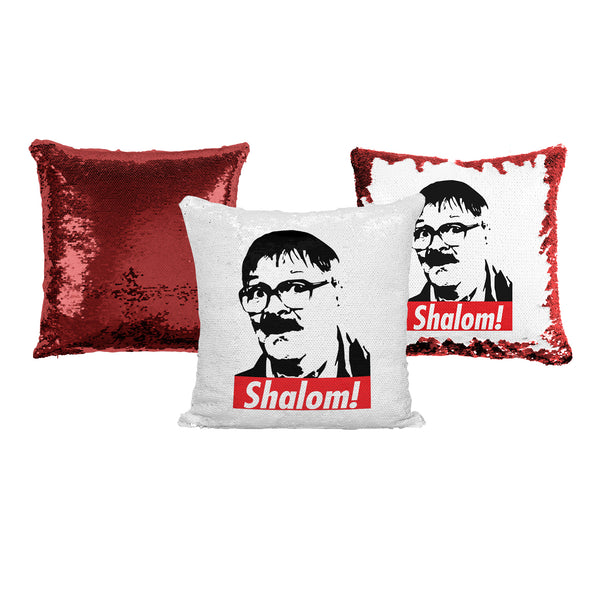 Friday Night Jim Shalom Celebrity Funny Face Sequin Pillow Cushion With Cover And Stuffing Inside