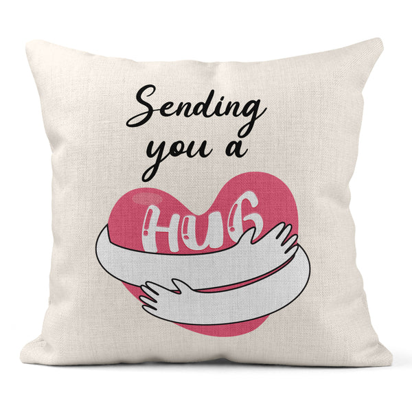 Canvas Pillow For Valentines Day Or Birthday Gift With Hug Design