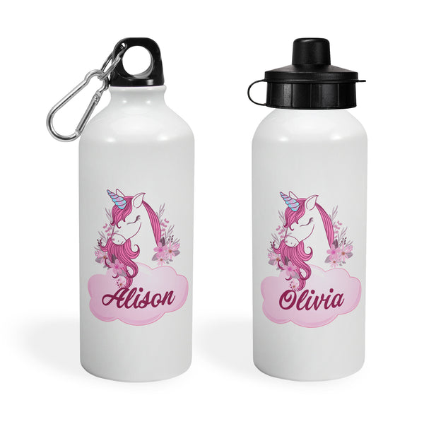 Personalised Aluminium Sport Cap Water Bottle With Nice Unicorn Design For Childrens