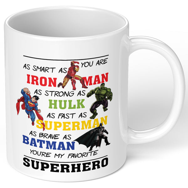 Personalised Mug For Dad Grandad Uncle With Super Hero Design For Fathers Day