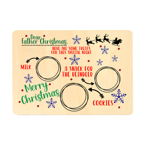 Personalised Christmas Eve Santa and Rudolph Reindeer Treat Placemats For Childrens And Kids