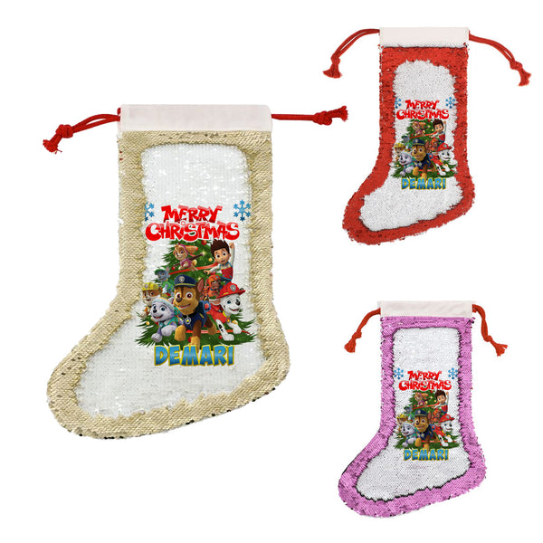 Personalised Merry Christmas Stocking For Childrens And Gift