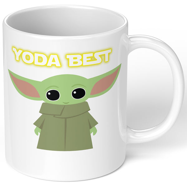 Personalised Ceramic Mug With Cute Yoda Design With Infill Colors