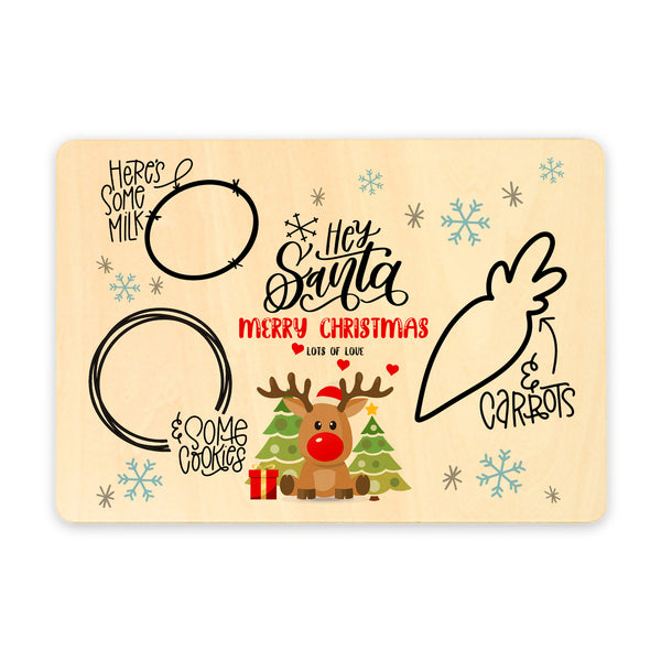 Personalised Santa Treat Plate Board Or Place Mats For Children For Christmas Eve